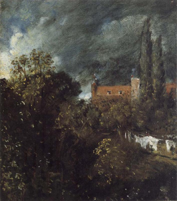 John Constable View into a Garden in Hampstead with a Red House beyond China oil painting art